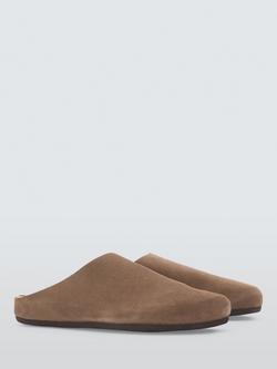 John Lewis Suede Alvar Clog - view 2, Light Brown