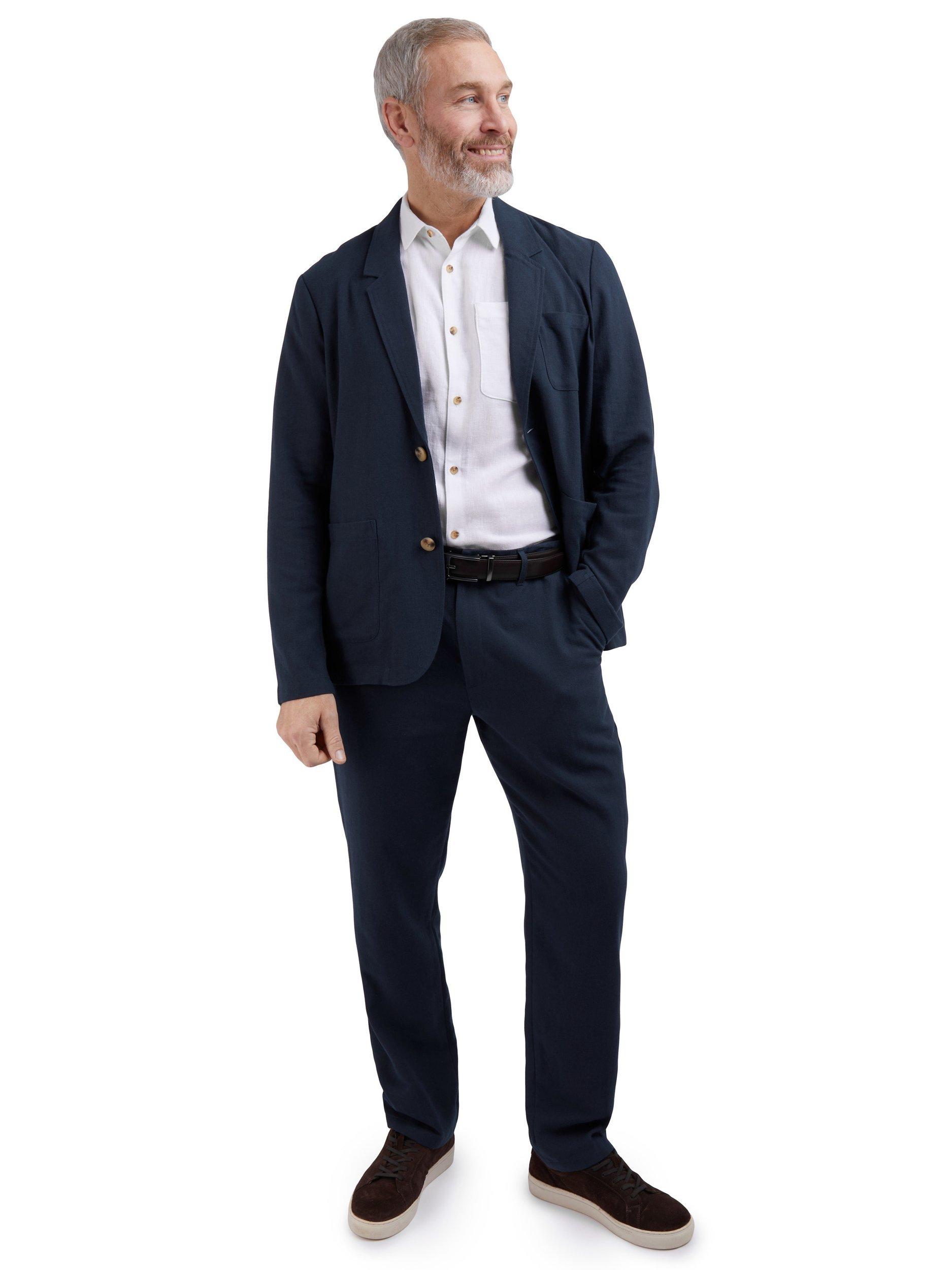 Product image 4 of 8, which shows Rohan Ravello Linen Blend Blazer, Deep Navy, 38R