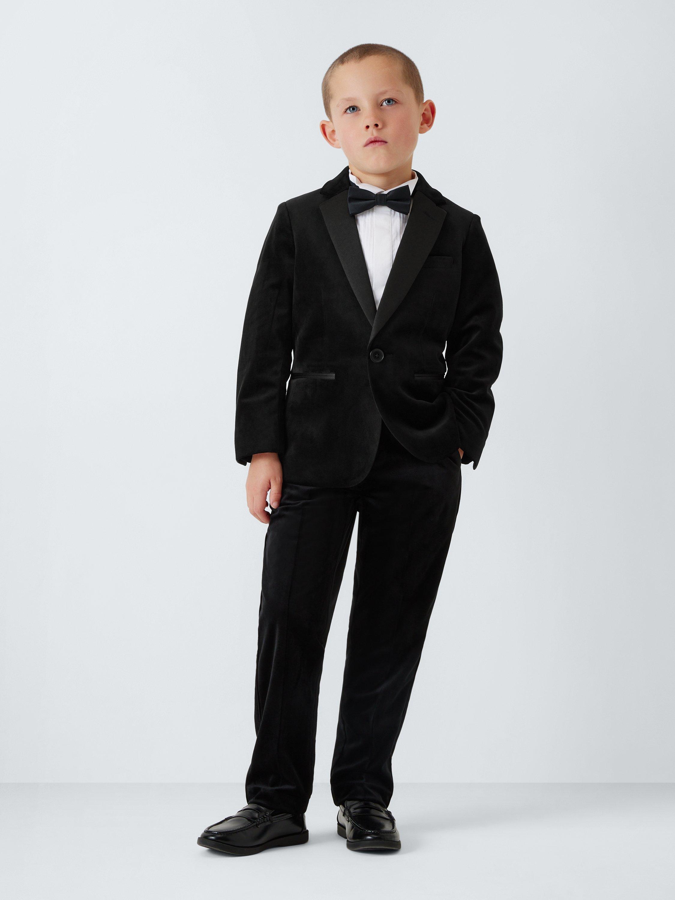 Product image 2 of 7, which shows John Lewis Heirloom Collection Kids' Velvet Blazer, Black, 4 years