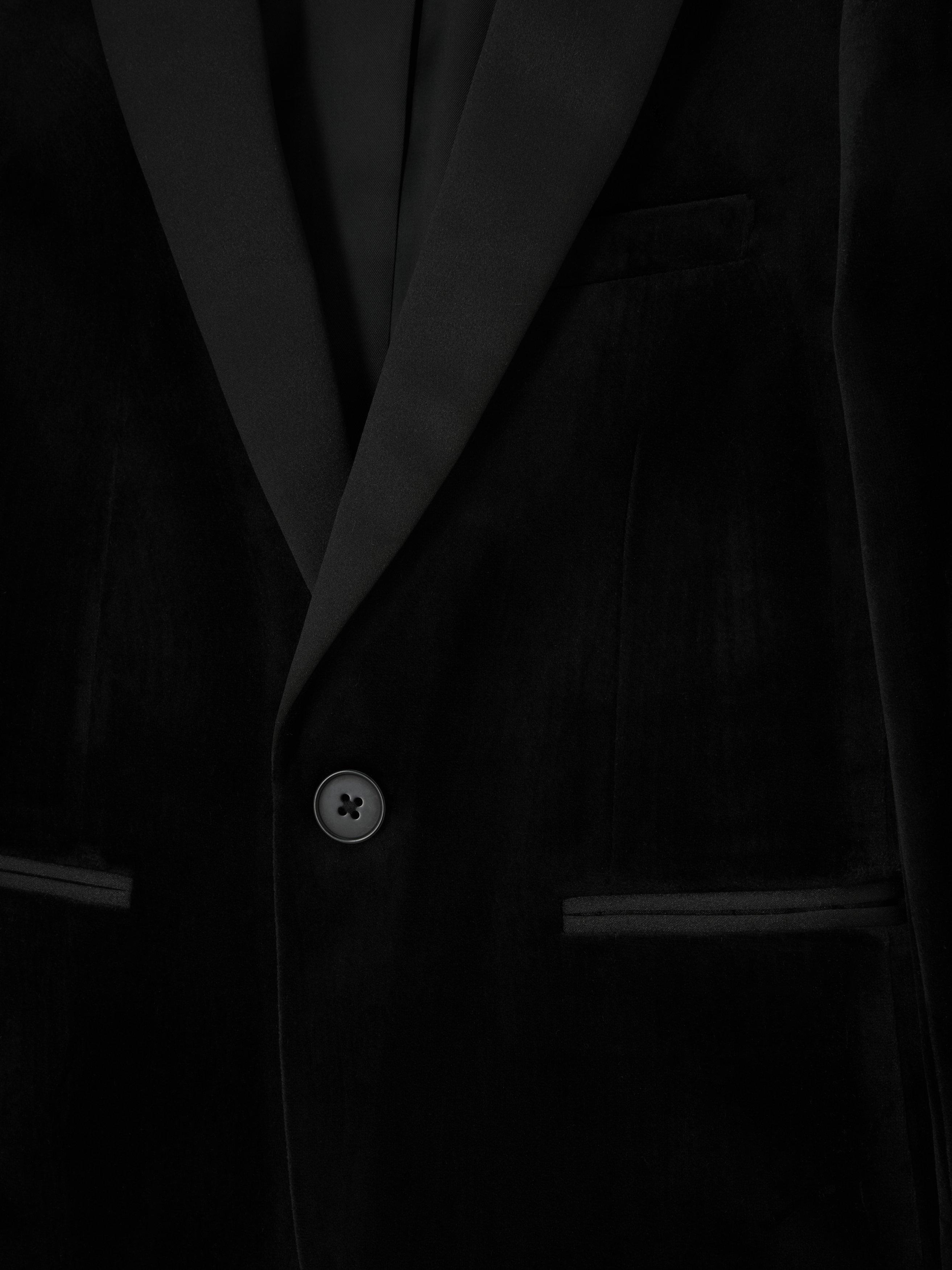 Product image 5 of 7, which shows John Lewis Heirloom Collection Kids' Velvet Blazer, Black, 4 years