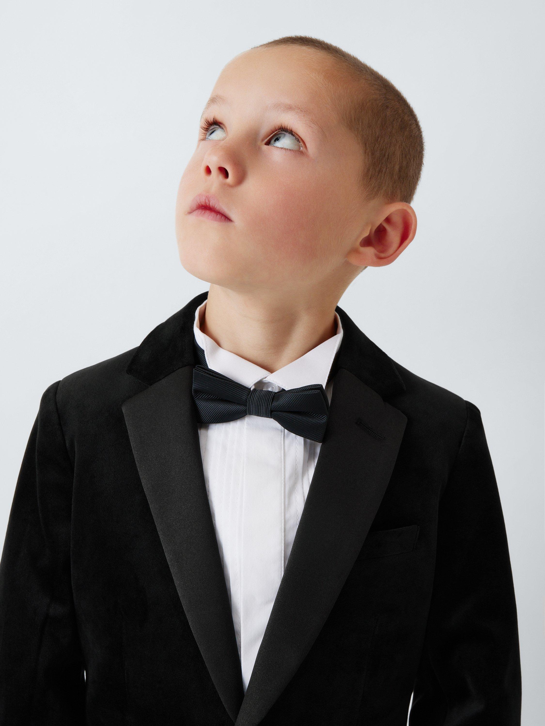 Product image 6 of 7, which shows John Lewis Heirloom Collection Kids' Velvet Blazer, Black, 4 years