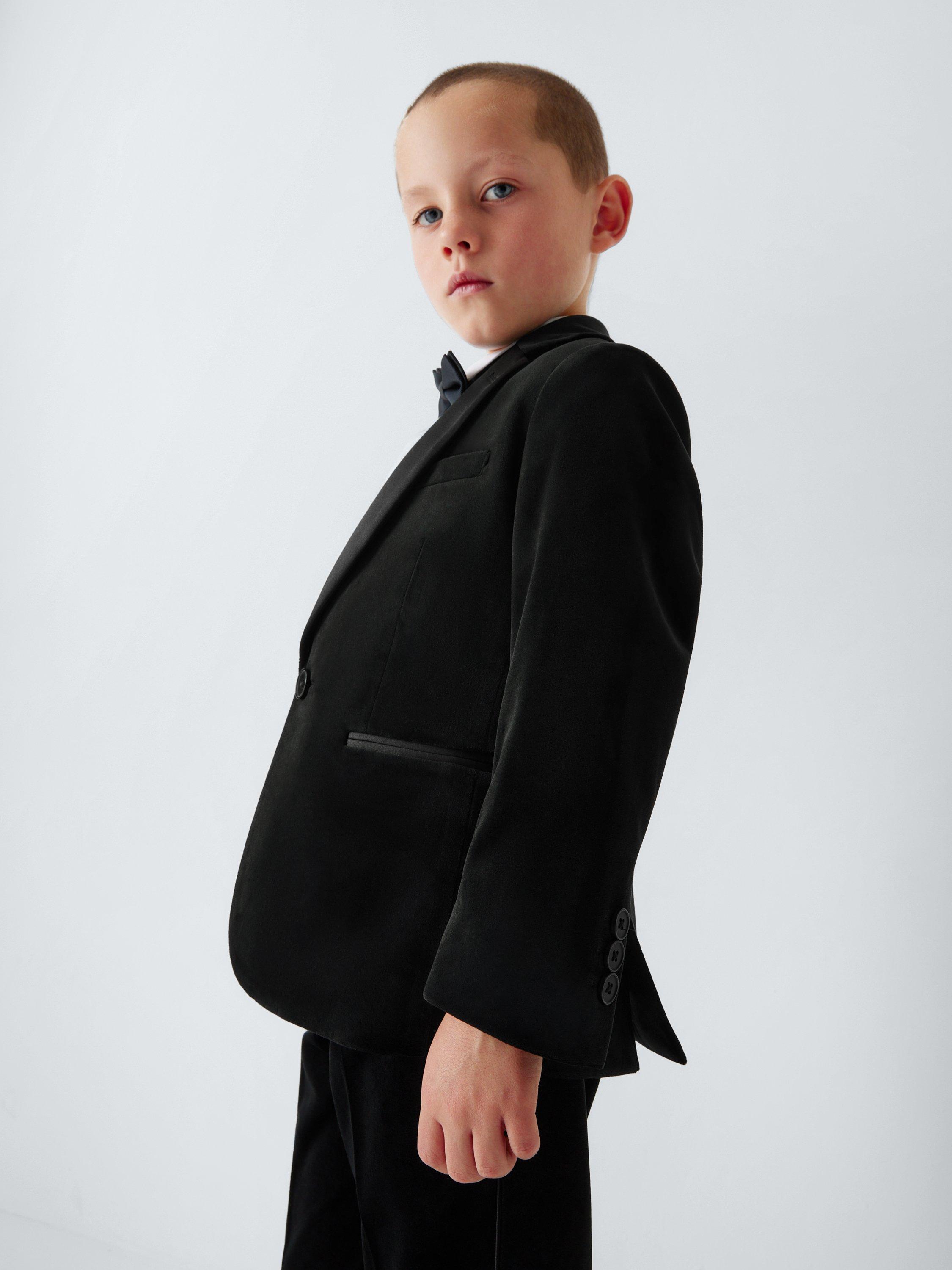 Product image 7 of 7, which shows John Lewis Heirloom Collection Kids' Velvet Blazer, Black, 4 years