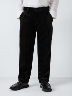 John Lewis Heirloom Collection Kids' Velvet Tailored Trousers, Black, Black