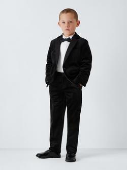 John Lewis Heirloom Collection Kids' Velvet Tailored Trousers, Black - view 2, Black