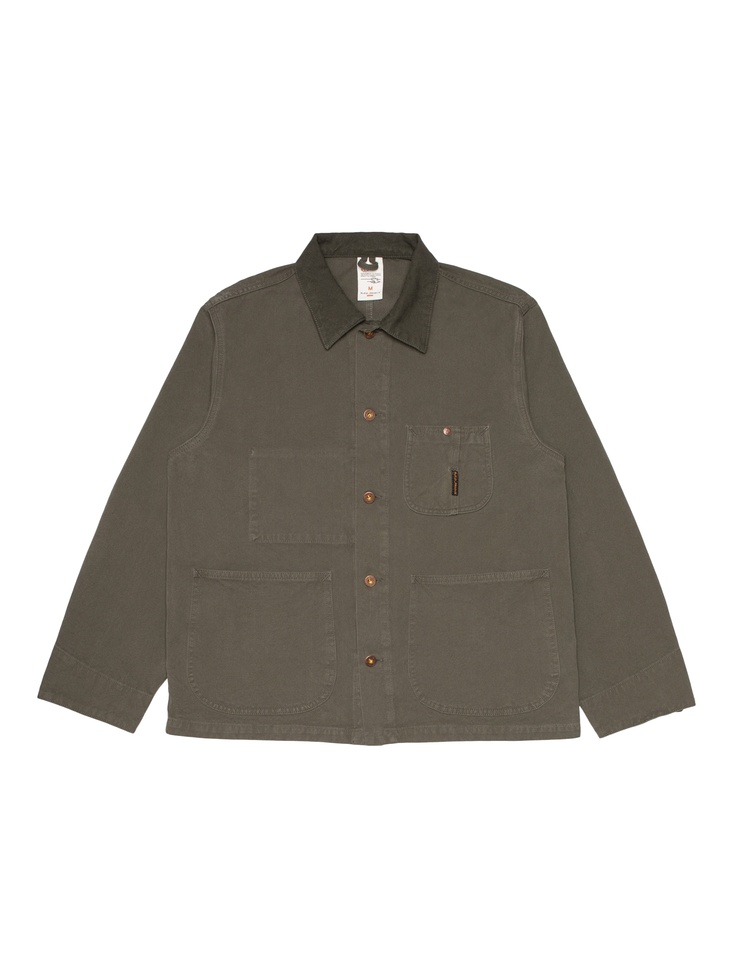 Product image 1 of 7, which shows Nudie Jeans Howie Duck Canvas Denim Jacket, Green, S