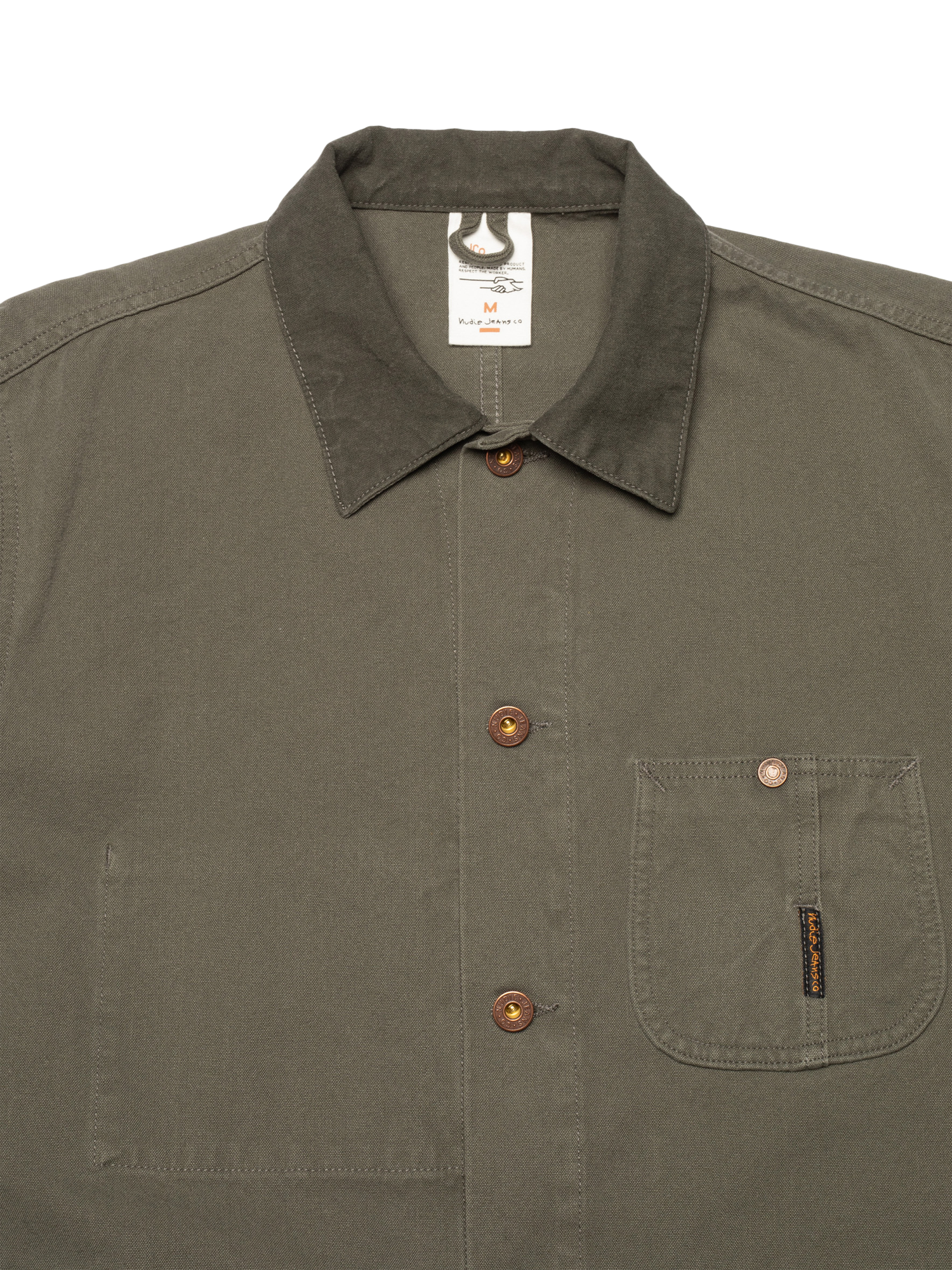 Product image 2 of 7, which shows Nudie Jeans Howie Duck Canvas Denim Jacket, Green, S