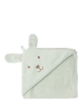 Lindex Baby Hooded Cotton Towel, Light Dusty Green