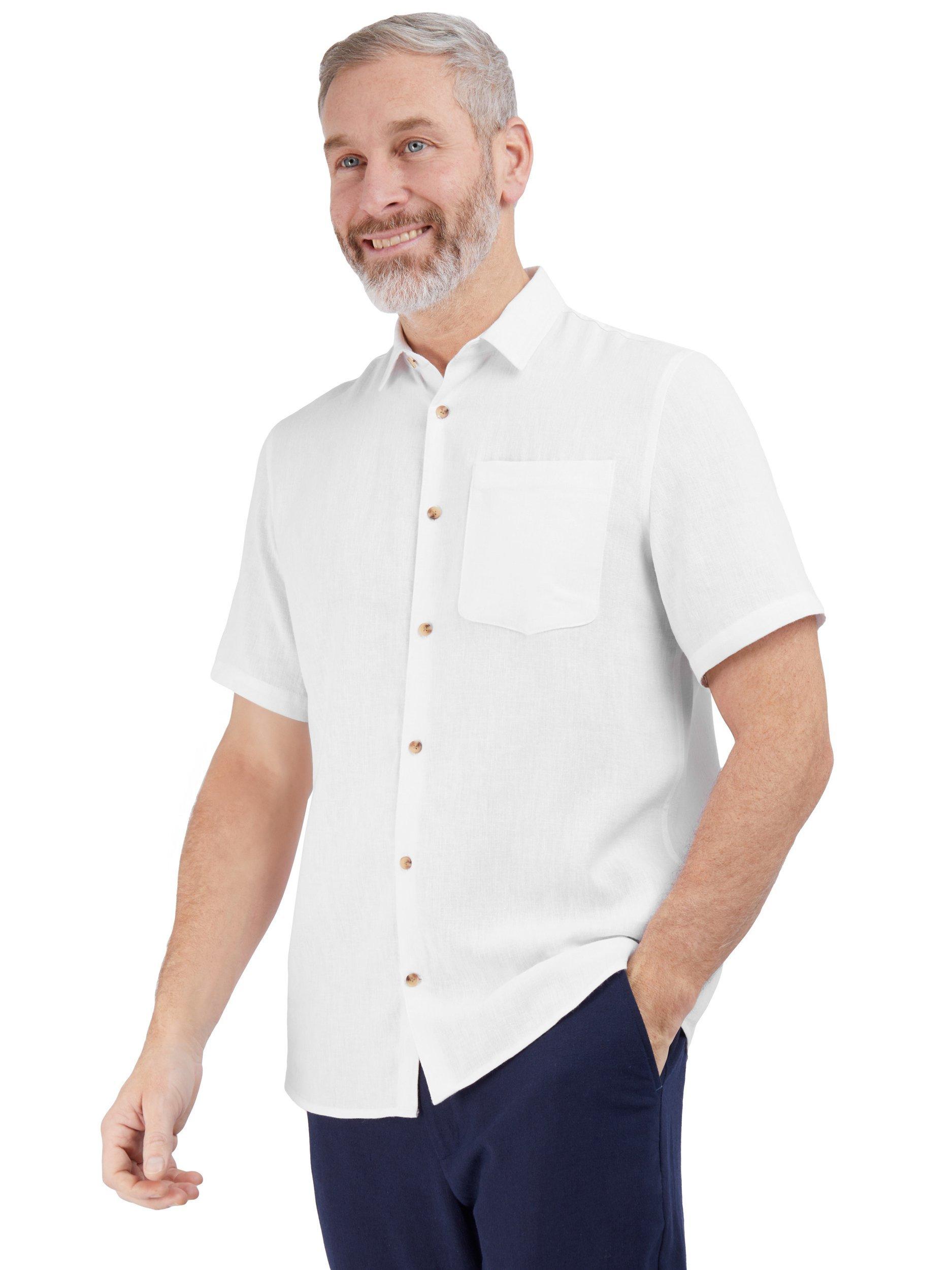 Product image 1 of 7, which shows Rohan Ravello Short Sleeve Linen Blend Shirt, White, S
