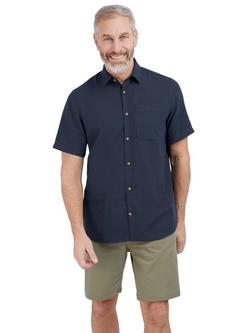 Rohan Ravello Short Sleeve Linen Blend Shirt, Deep Navy