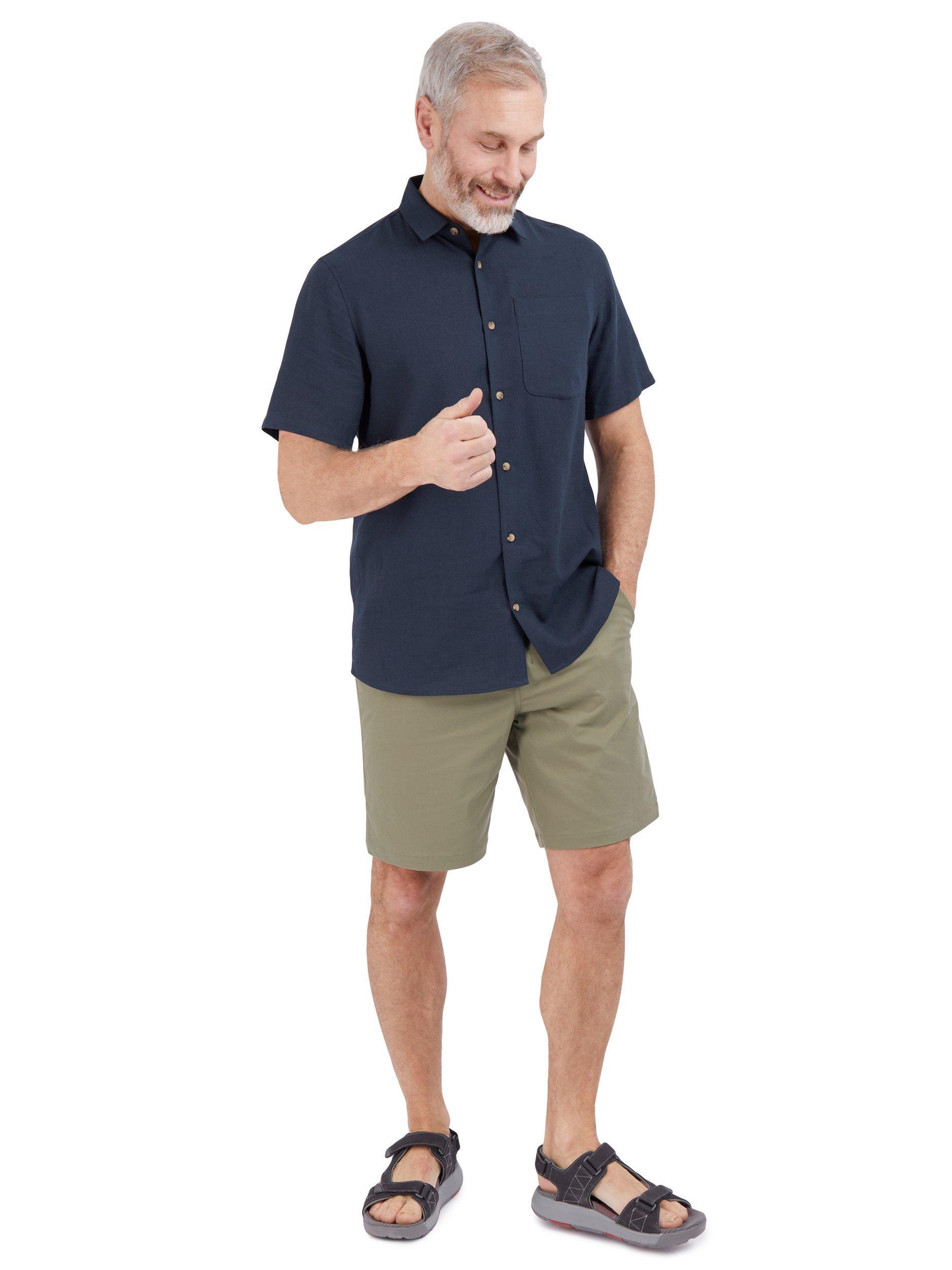 Product image 4 of 7, which shows Rohan Ravello Short Sleeve Linen Blend Shirt, Deep Navy, S