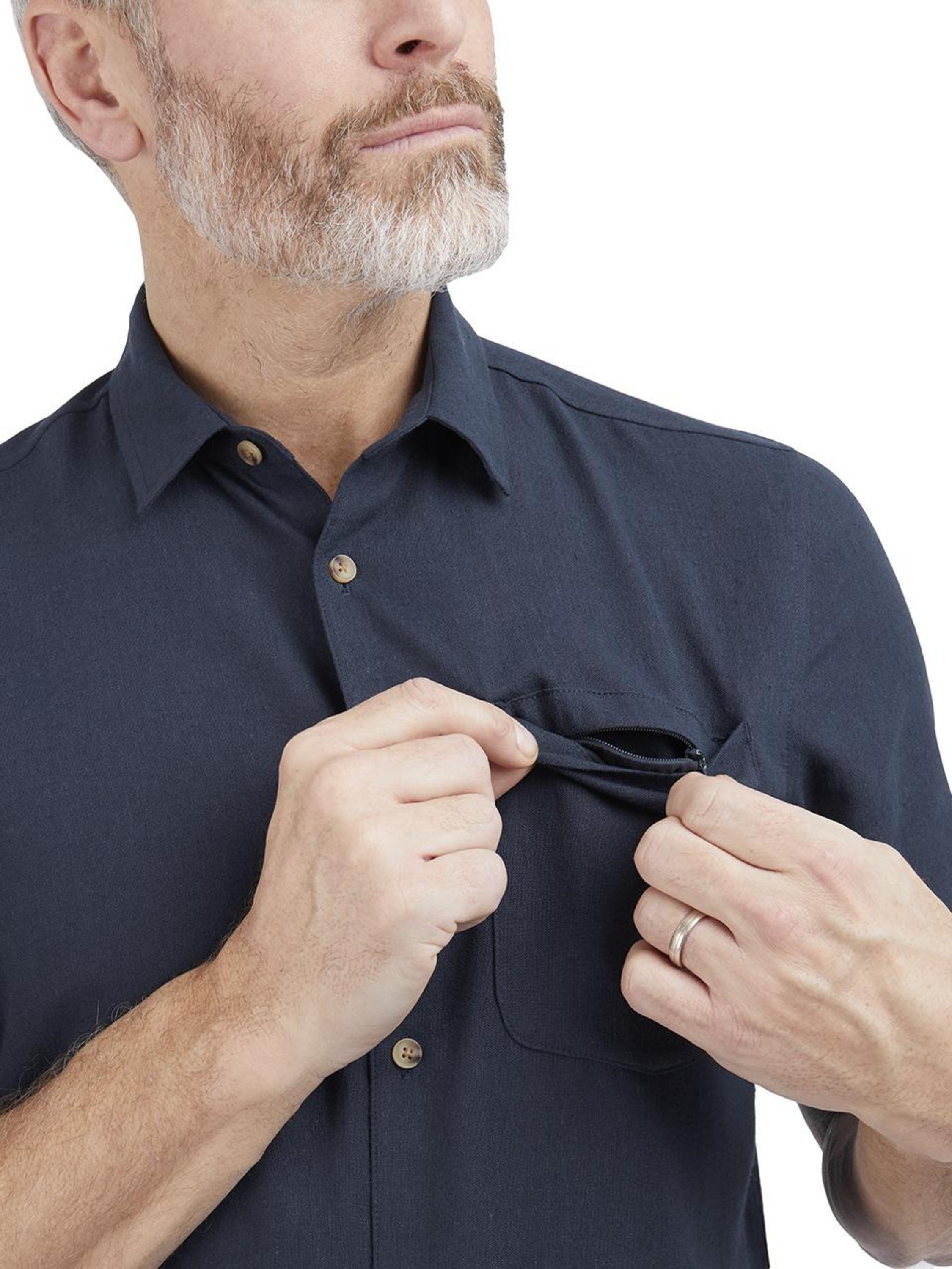 Product image 5 of 7, which shows Rohan Ravello Short Sleeve Linen Blend Shirt, Deep Navy, S