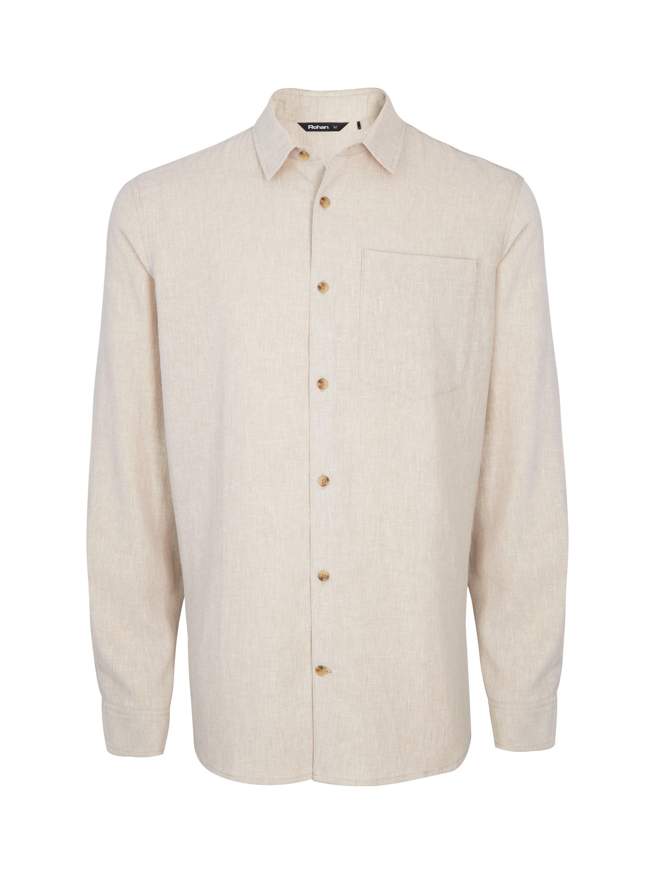 Product image 3 of 6, which shows Rohan Ravello Long Sleeve Linen Blend Shirt, Desert Sand, S
