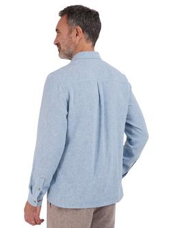 Rohan Ravello Long Sleeve Linen Blend Shirt - view 2, Chambray Blue