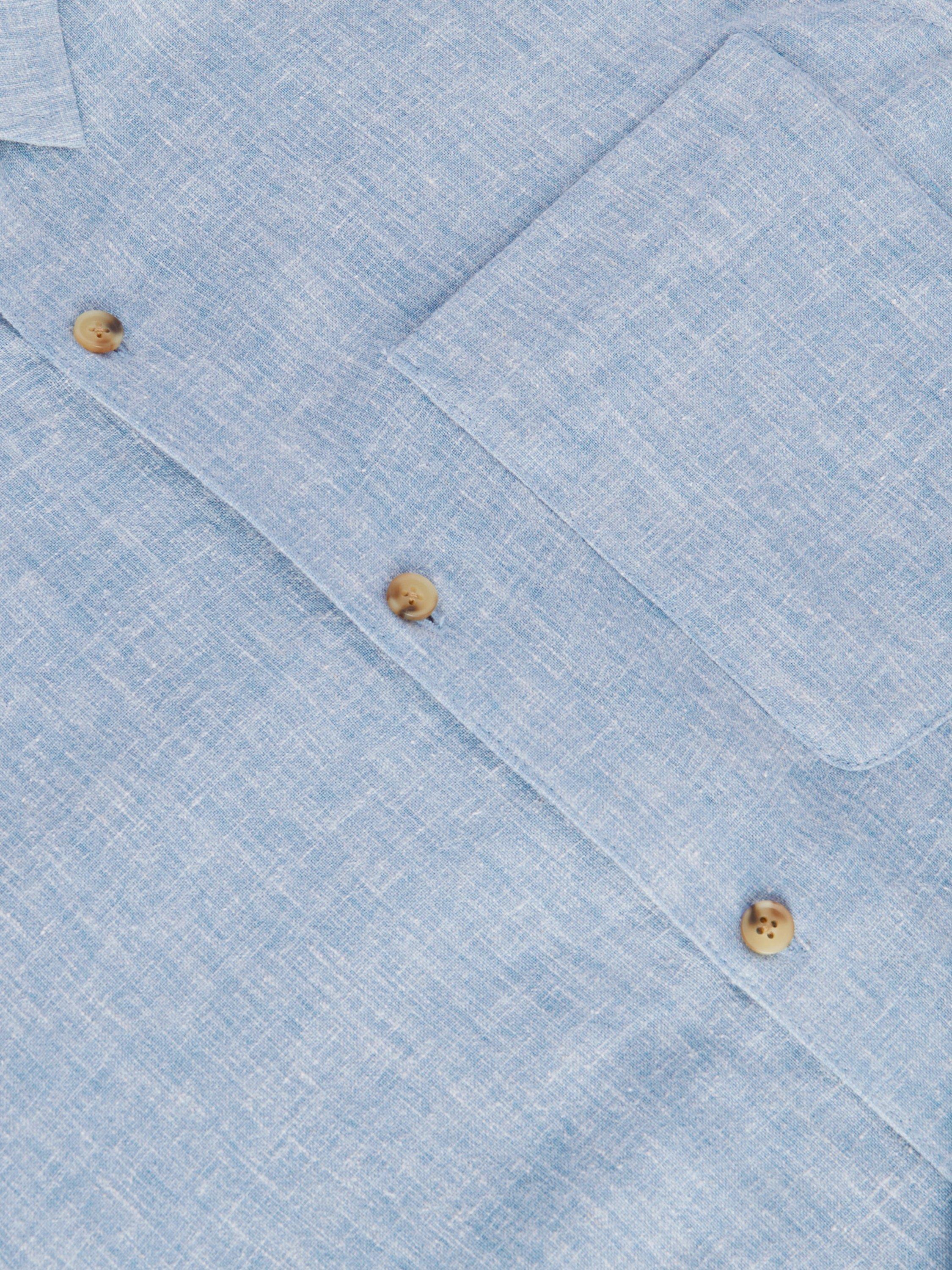 Product image 9 of 9, which shows Rohan Ravello Long Sleeve Linen Blend Shirt, Chambray Blue, S