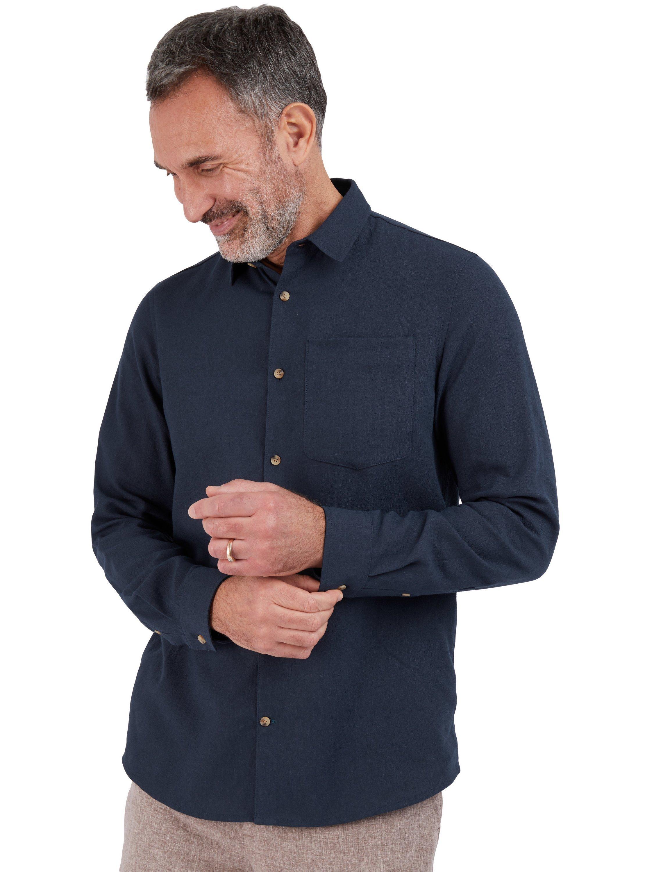 Product image 1 of 8, which shows Rohan Ravello Long Sleeve Linen Blend Shirt, Deep Navy, S