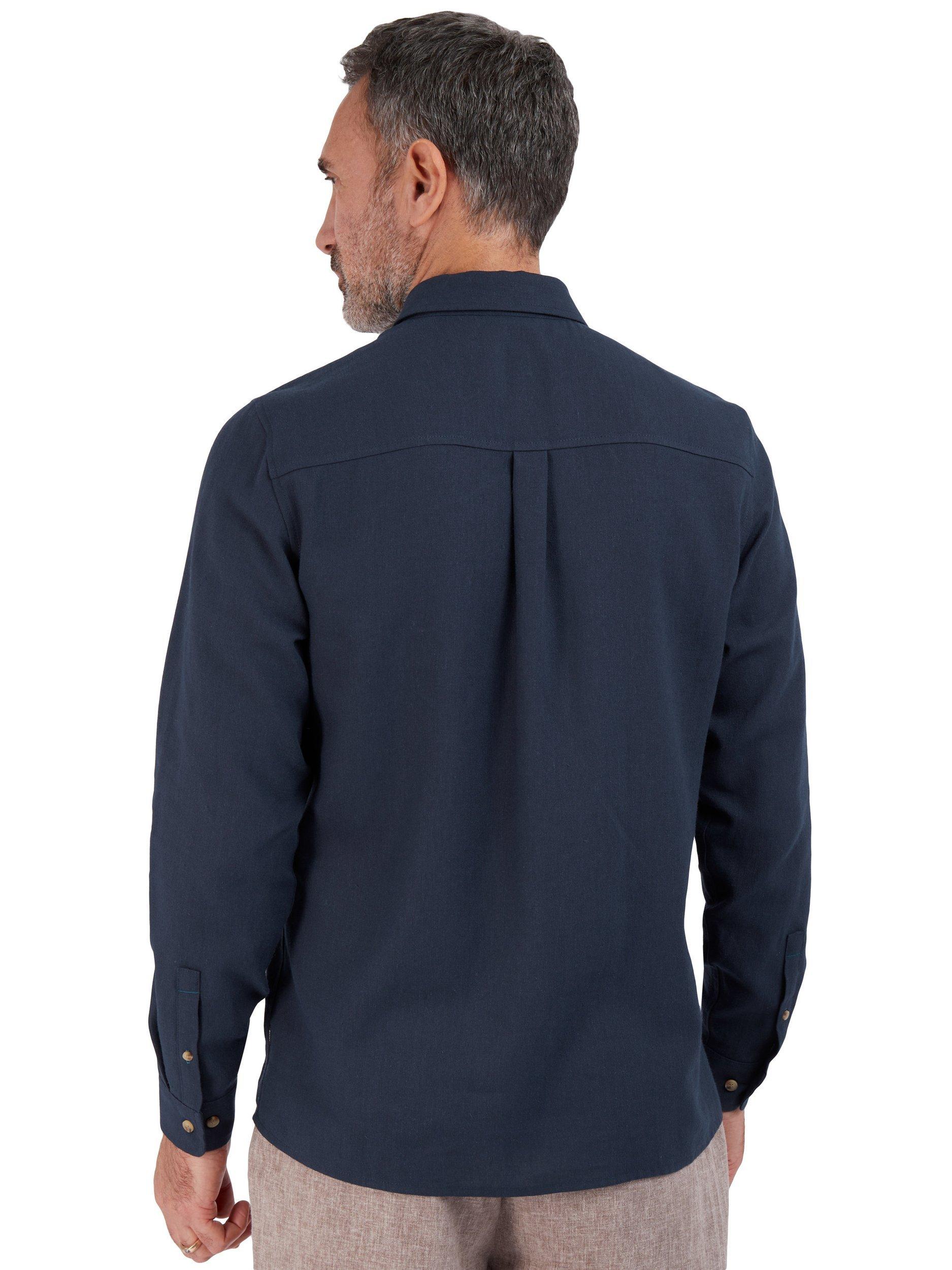 Product image 2 of 8, which shows Rohan Ravello Long Sleeve Linen Blend Shirt, Deep Navy, S