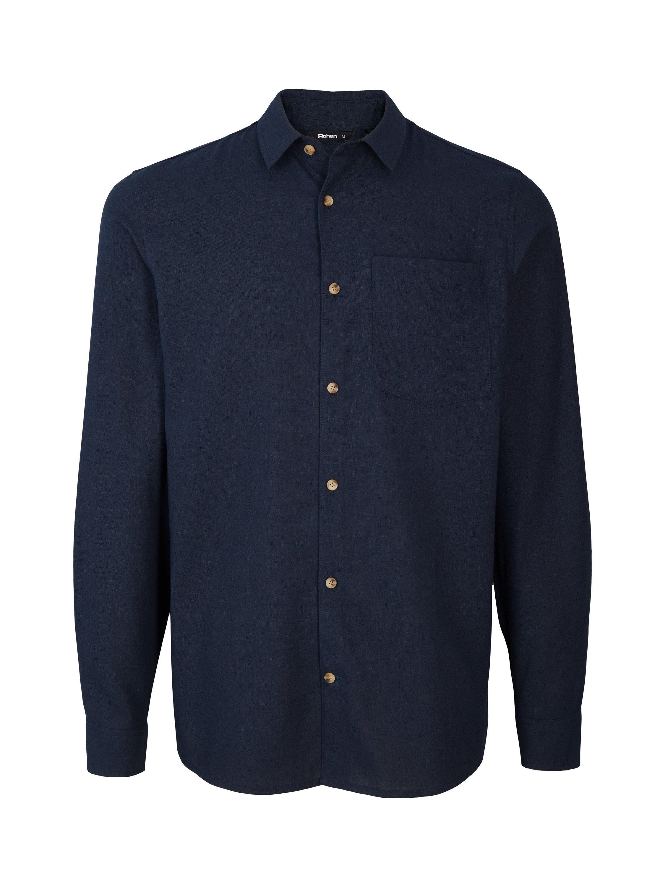 Product image 3 of 8, which shows Rohan Ravello Long Sleeve Linen Blend Shirt, Deep Navy, S