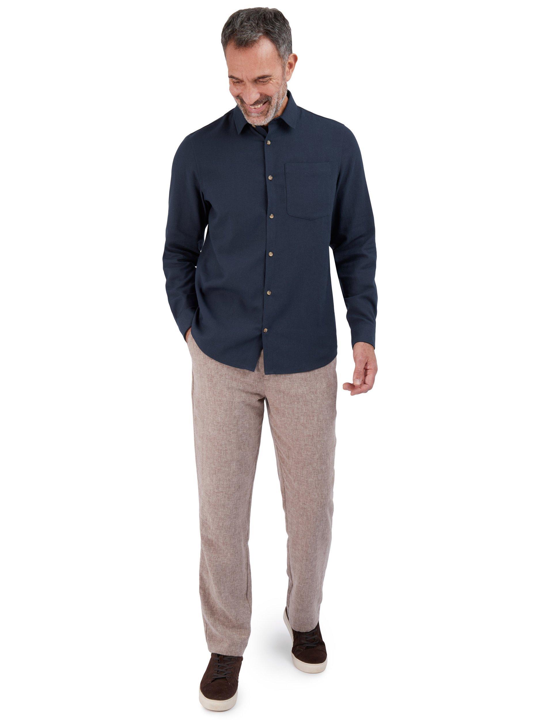 Product image 4 of 8, which shows Rohan Ravello Long Sleeve Linen Blend Shirt, Deep Navy, S