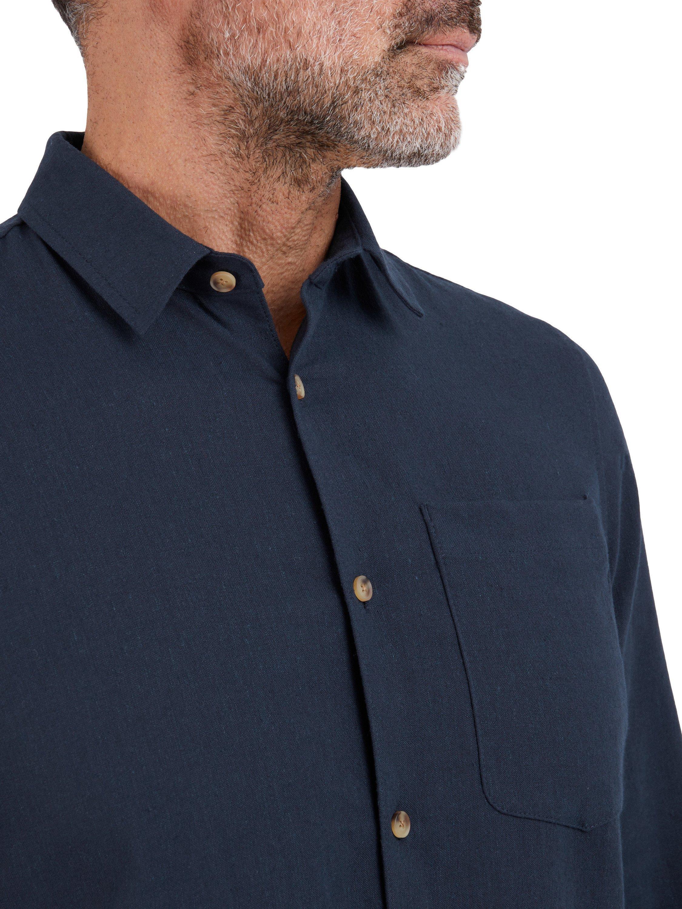 Product image 5 of 8, which shows Rohan Ravello Long Sleeve Linen Blend Shirt, Deep Navy, S