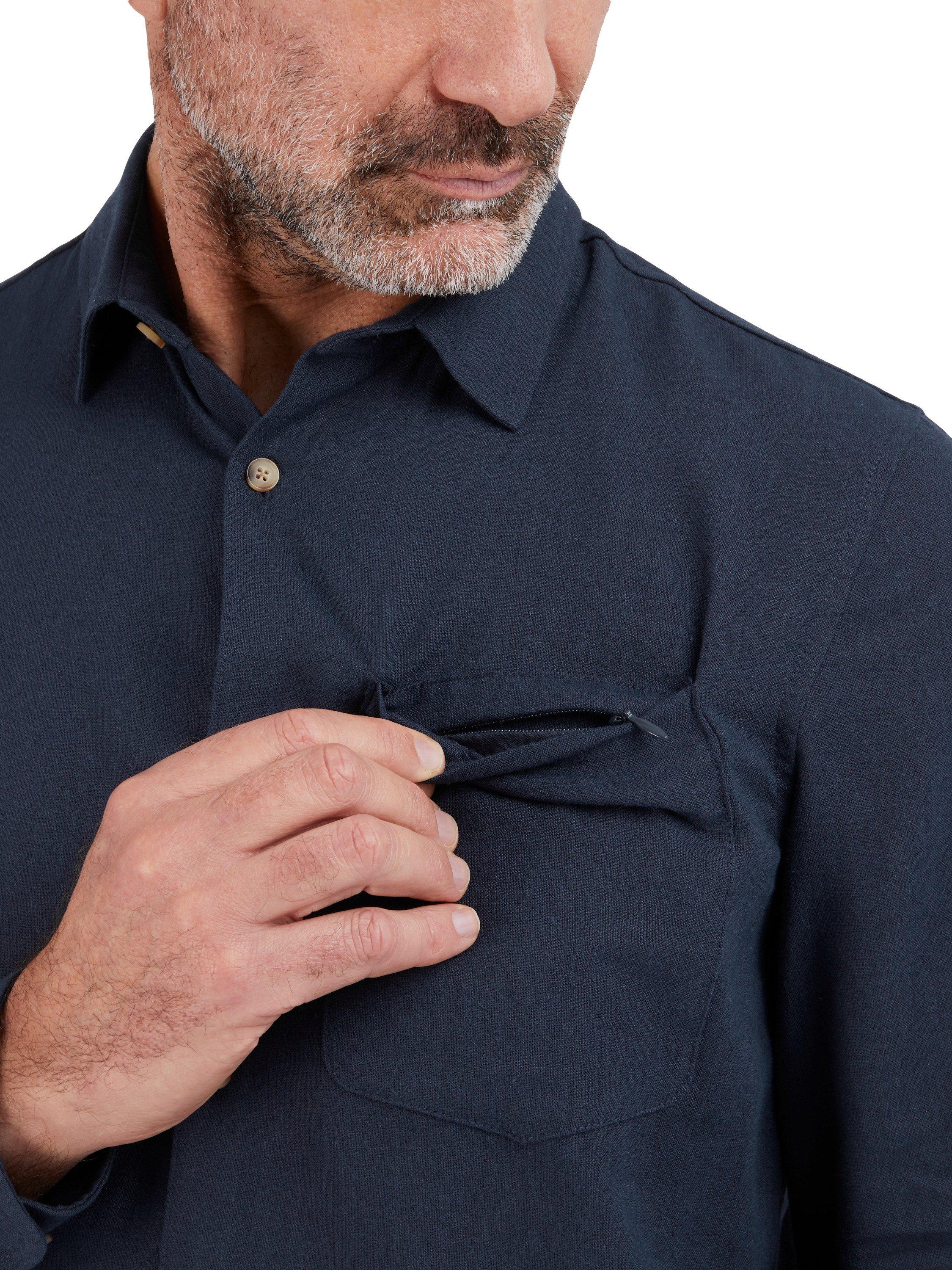 Product image 7 of 8, which shows Rohan Ravello Long Sleeve Linen Blend Shirt, Deep Navy, S