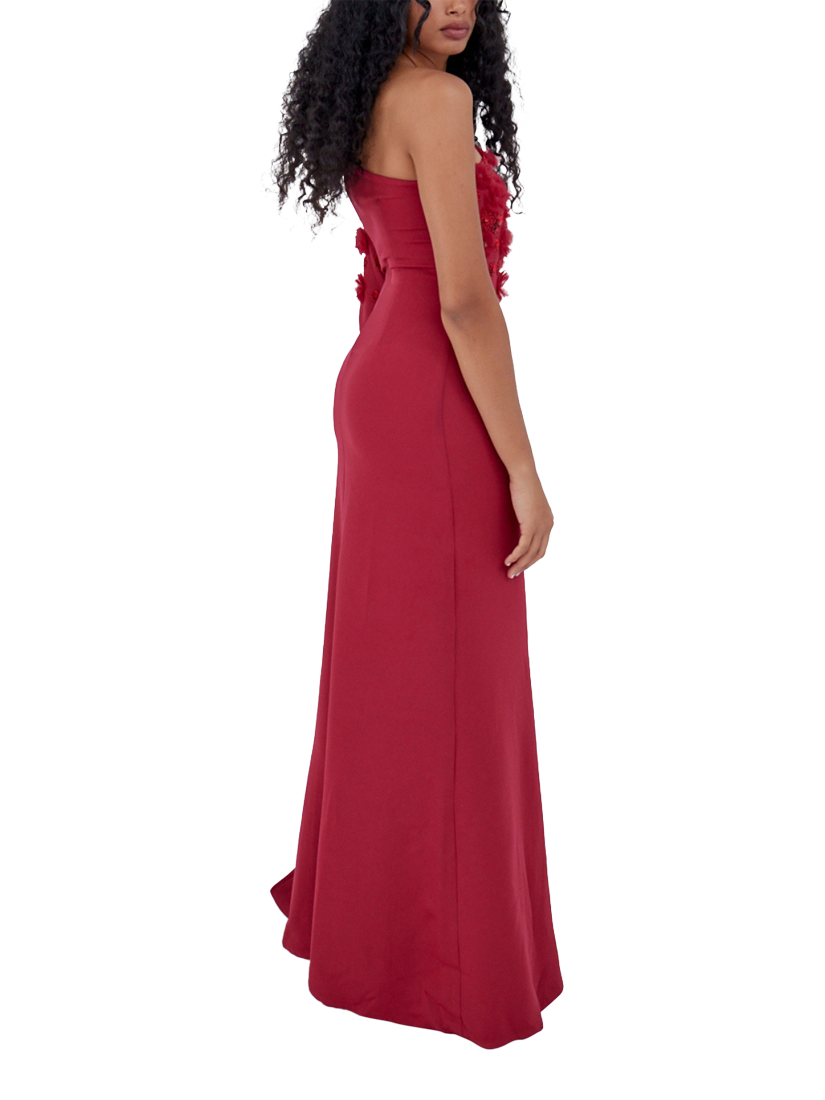 Product image 3 of 3, which shows Raishma Amira One-Shoulder Gown, Red, 8