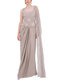 Raishma Esha Sleeveless Gown, Oyster, Oyster
