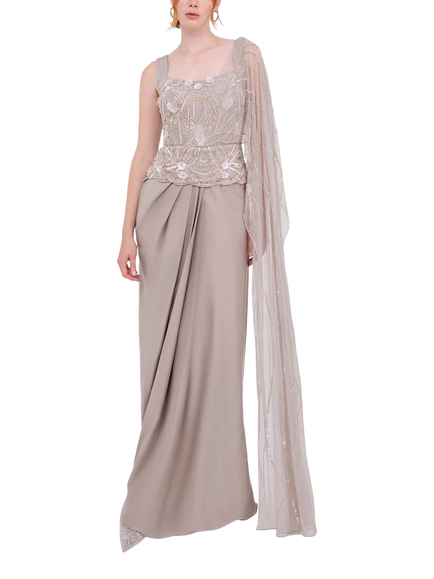 Raishma Esha Sleeveless Gown, Oyster, Oyster