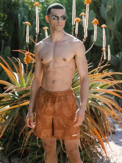 Chelsea Peers Tiger Print Swim Shorts, Orange, Orange