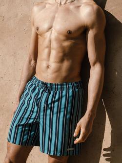 Chelsea Peers Stripe Print Swim Shorts, Multi - view 2, Multi