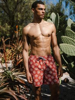 Chelsea Peers Fan Print Swim Shorts, Red/Multi, Red/Multi