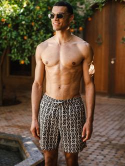 Chelsea Peers Abstract Print Swim Shorts, Black/White, Black/White