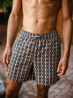 Chelsea Peers Abstract Print Swim Shorts, Black/White - view 2, Black/White