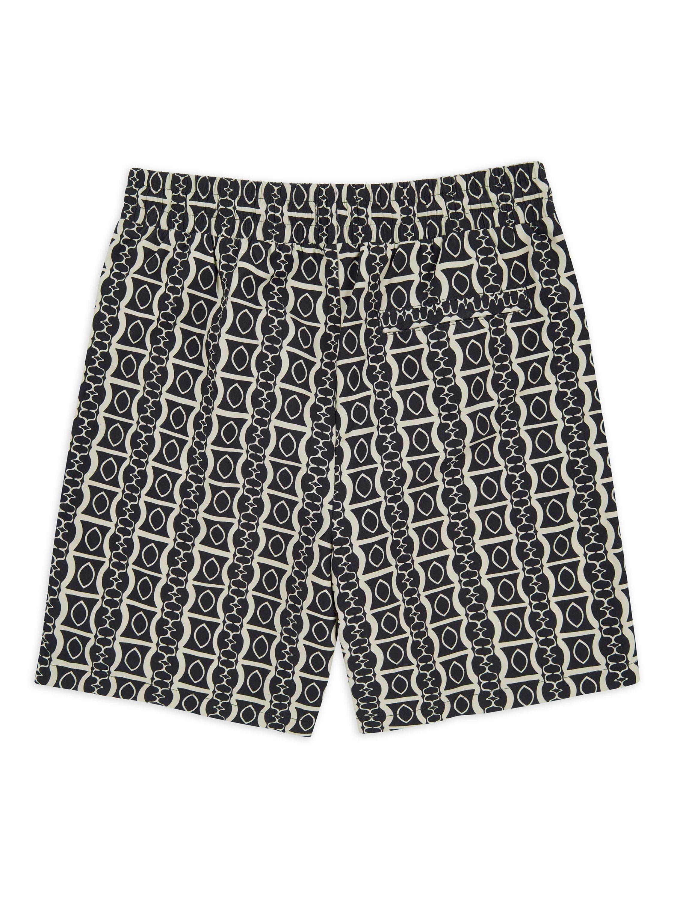 Product image 5 of 6, which shows Chelsea Peers Abstract Print Swim Shorts, Black/White, L