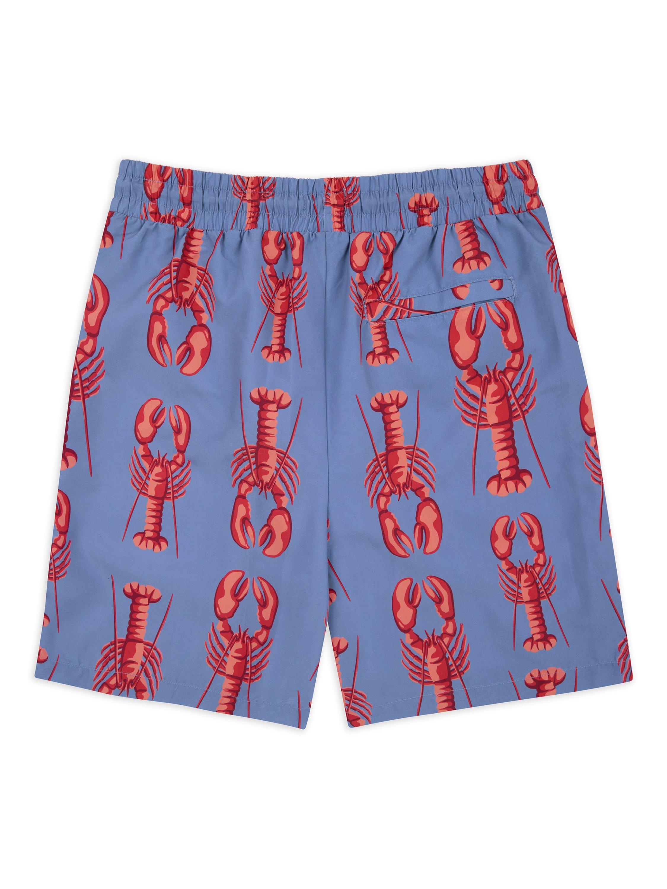 Product image 5 of 6, which shows Chelsea Peers Lobster Print Swim Shorts, Blue/Multi, L