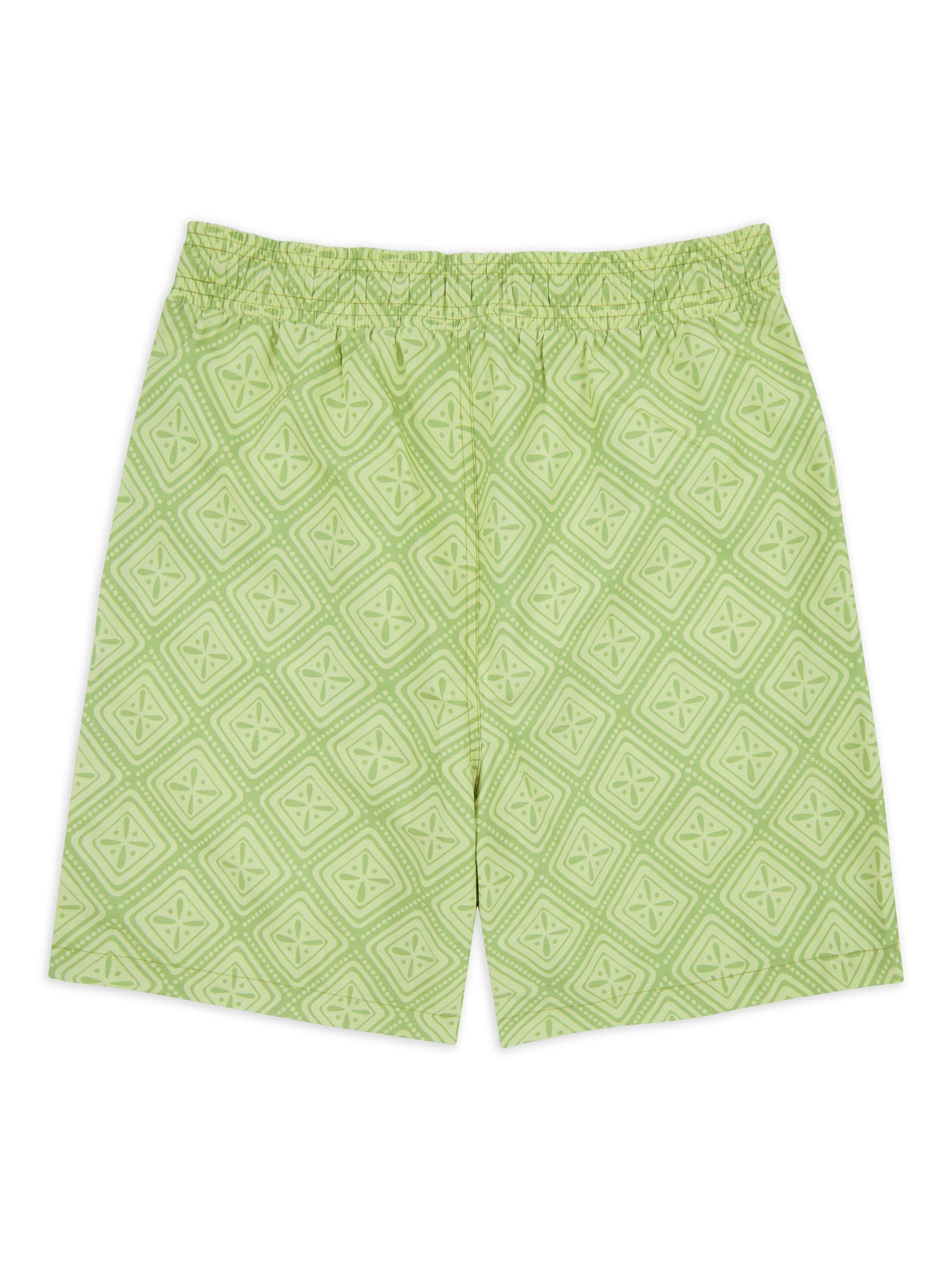 Product image 5 of 6, which shows Chelsea Peers Geometric Print Swim Shorts, Lime, L