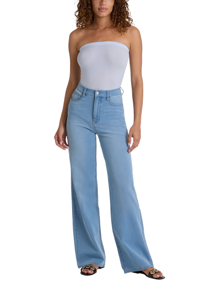 Commando Do It All Denim High Rise Wide Leg Jeans, Washed Indigo, Washed Indigo