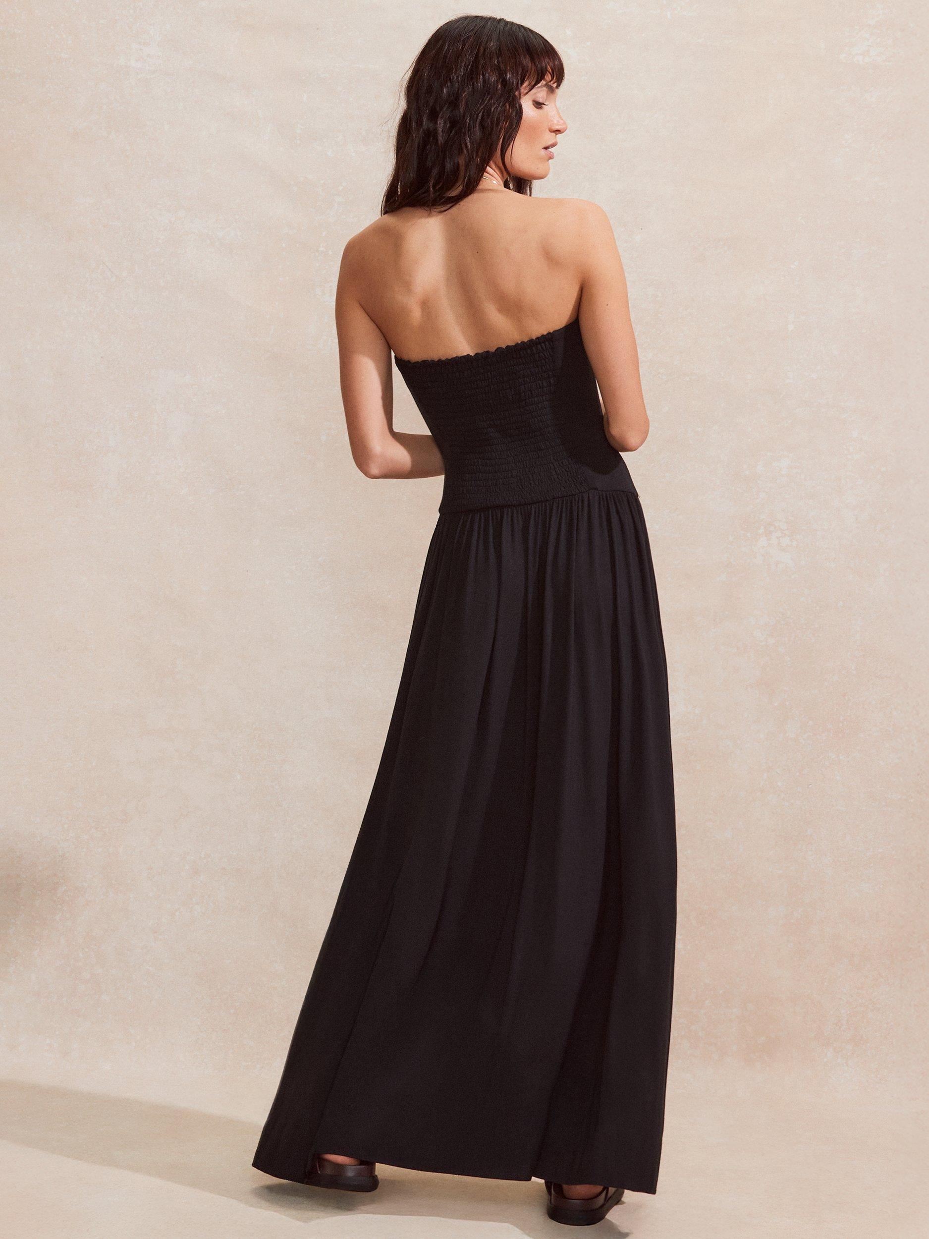 Product image 6 of 6, which shows Ro&Zo Petite Bandeau Jersey Maxi Dress, Black, 6Pt