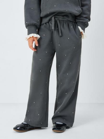John Lewis Kids' Diamante Joggers, Grey, Grey