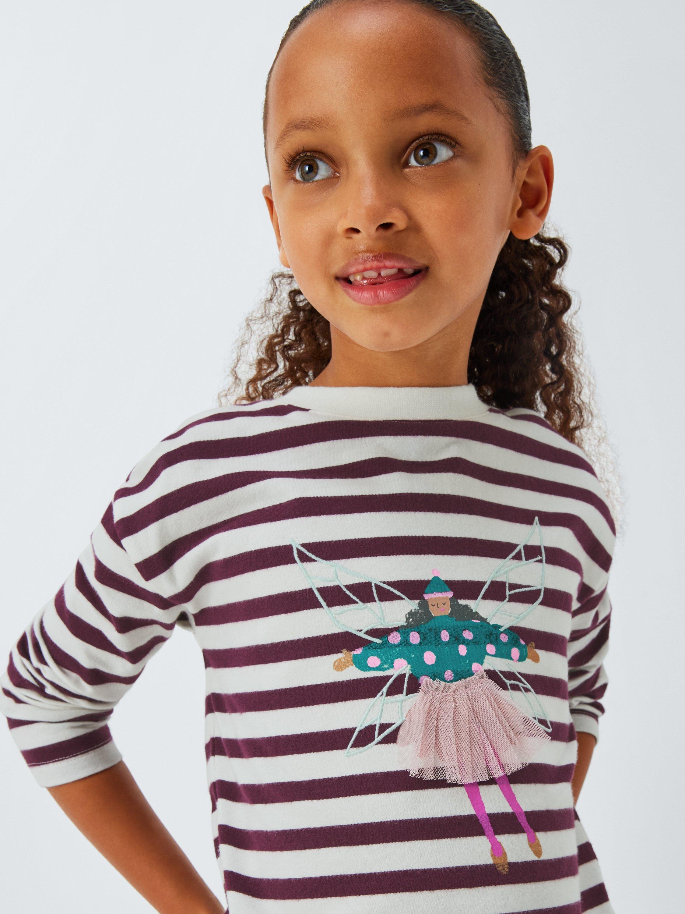 Product image 4 of 7, which shows John Lewis Kids' Fairy Stripe Jersey Top, Multi, 4 years