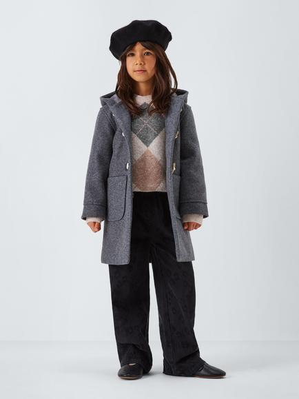 John Lewis Kids' Argyle Crew Neck Jumper, Multi - view 2, Multi
