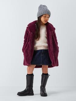 John Lewis Kids' Snowflake Puff Sleeve Jumper, Crfeam, Silver - view 2, Crfeam, Silver