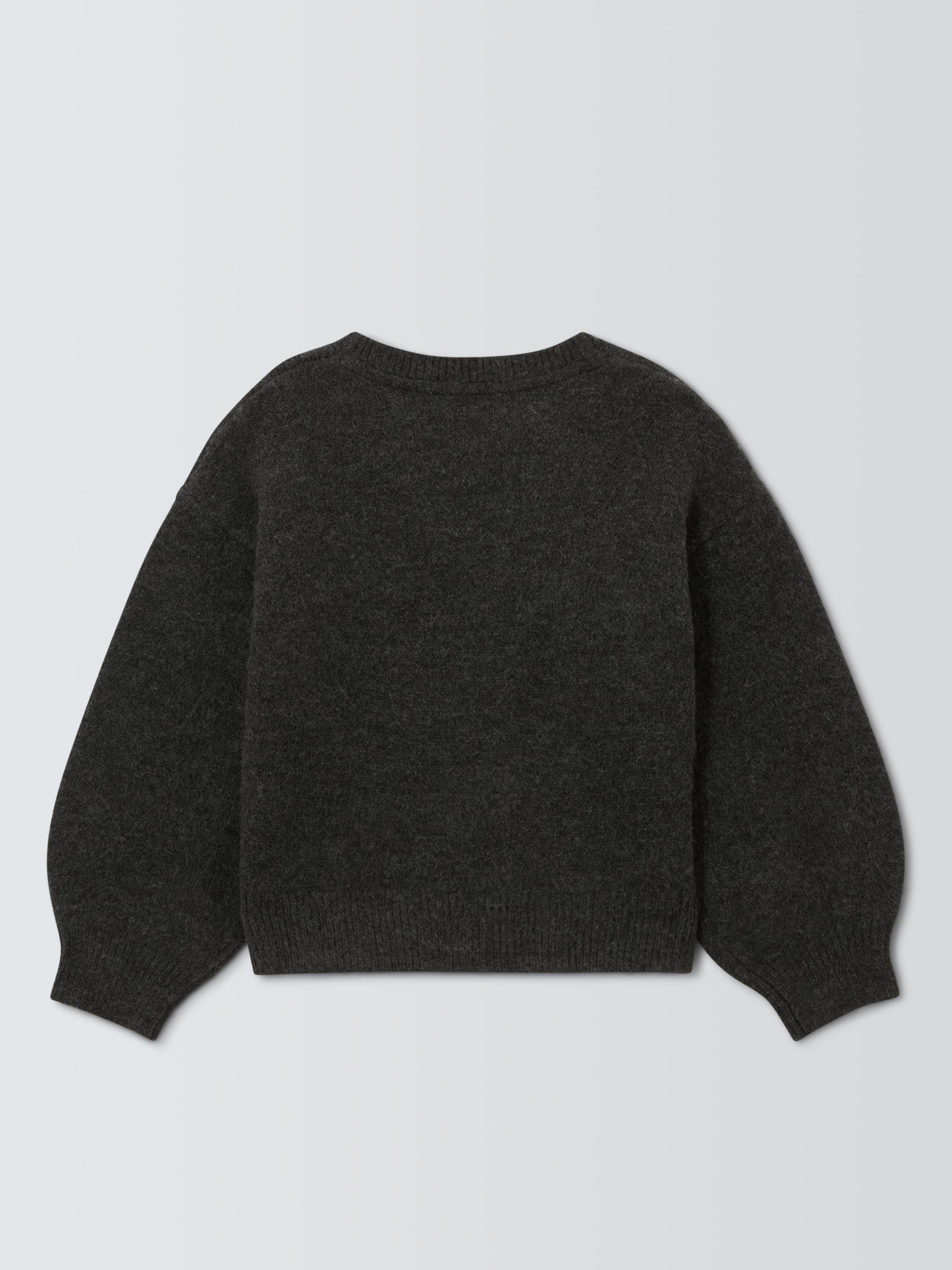 Product image 7 of 7, which shows John Lewis Kids' Sequin Bow Jumper, Grey, 3 years