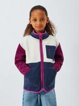 John Lewis Kids' Colour Block Panels Zip Up Fleece, Multi