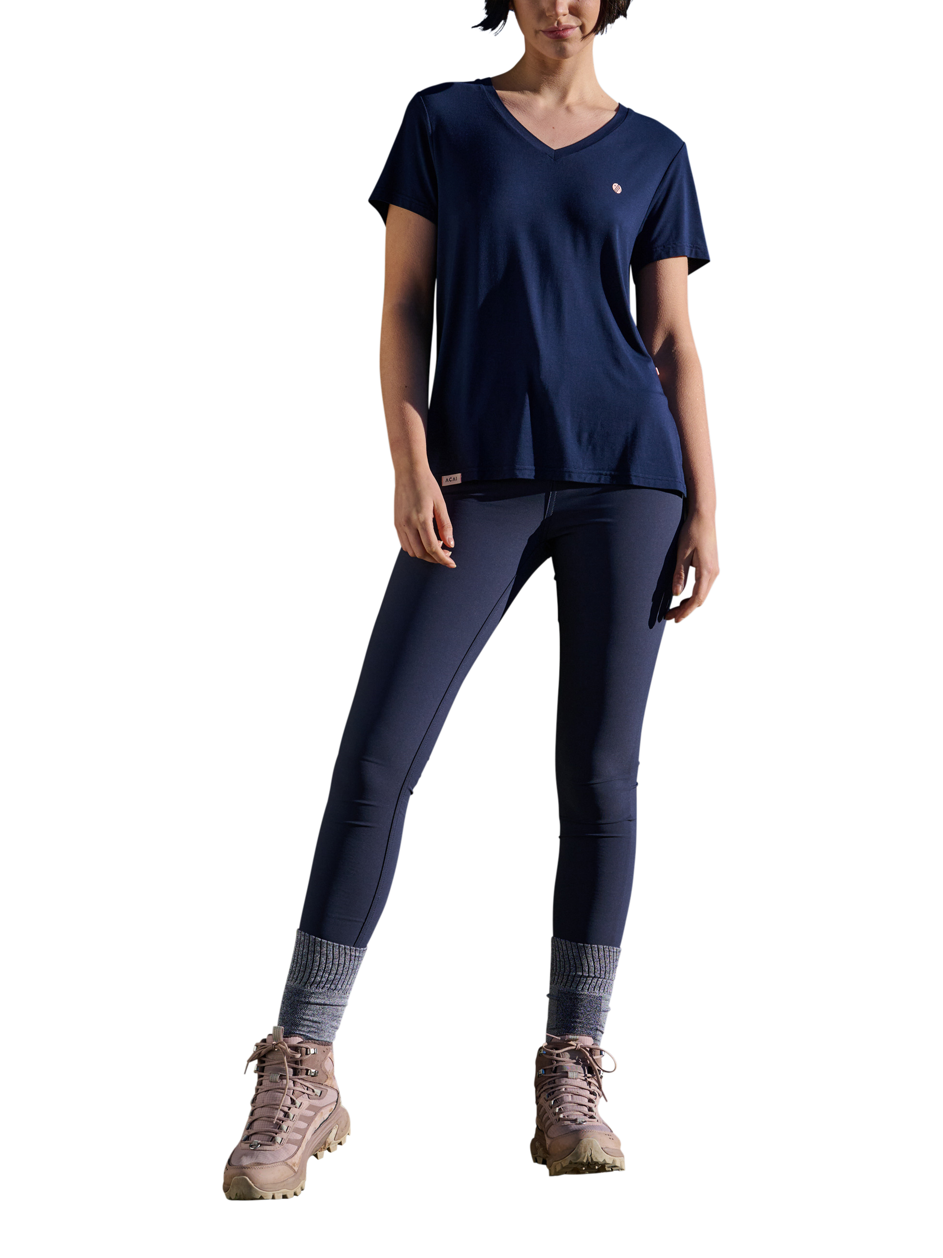 Product image 1 of 5, which shows ACAI Relax V-Neck T-Shirt, Deep Navy, 6