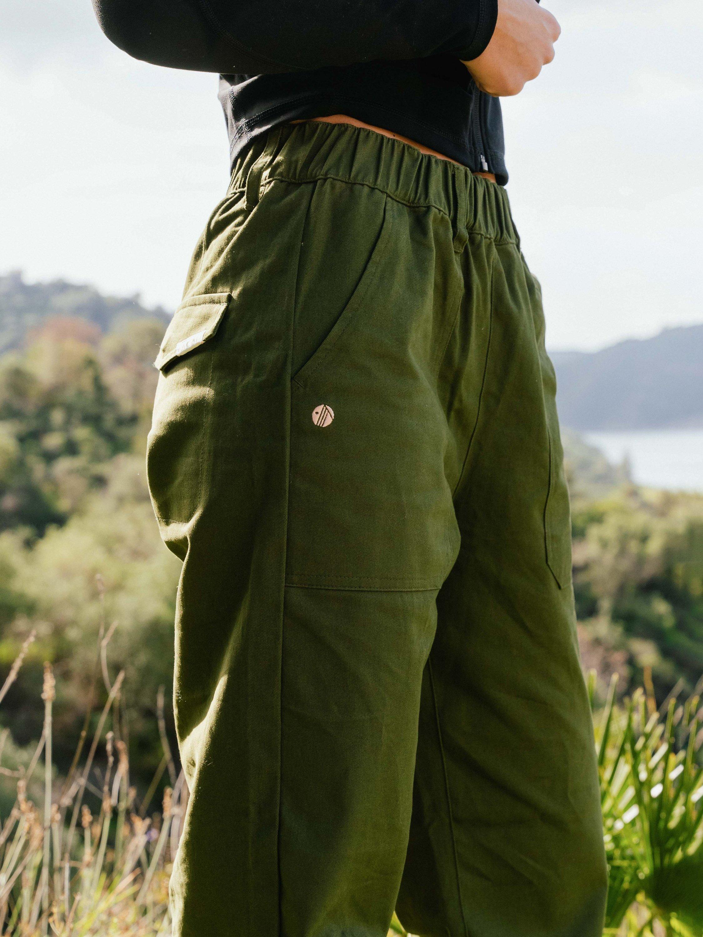 Product image 2 of 3, which shows ACAI Cotton Straight Leg Trousers, Elm Green, 24R