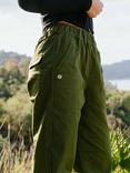 ACAI Cotton Straight Leg Trousers, Elm Green