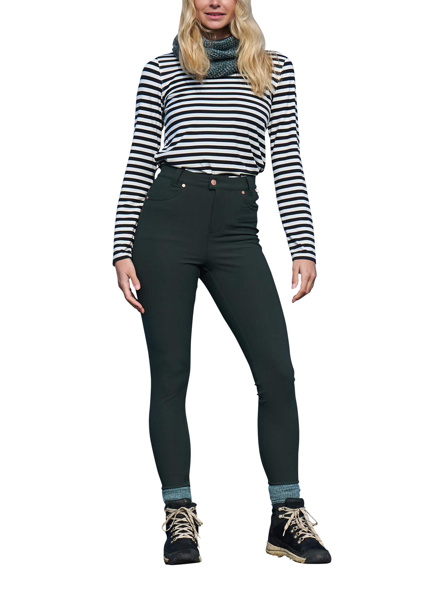 Product image 1 of 6, which shows ACAI Aventurite Stretch Skinny Outdoor Trousers, Pine, 24R