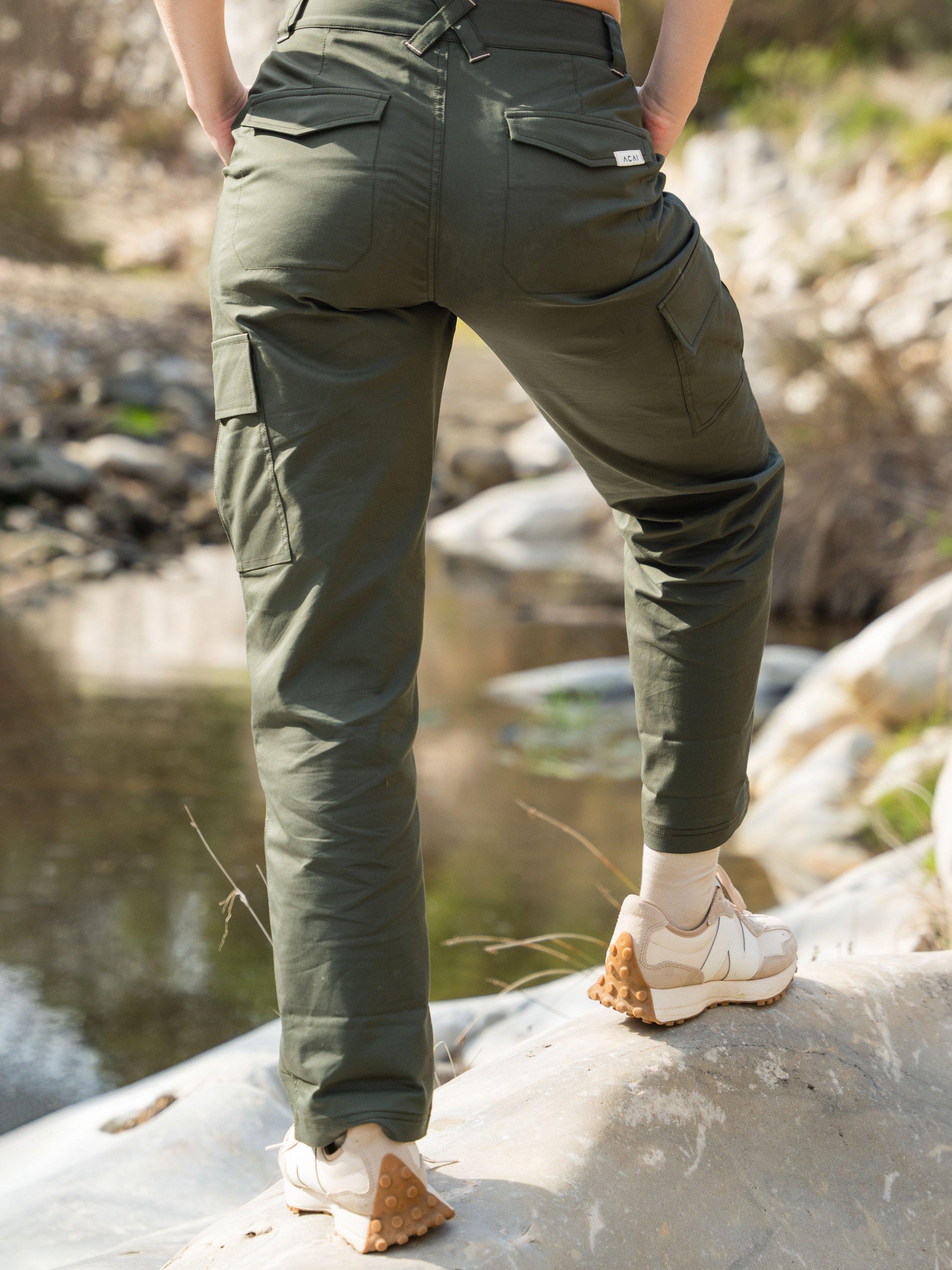 Product image 2 of 7, which shows ACAI Straight Leg Shower Resistant Cargo Trousers, Deep Khaki, 24S