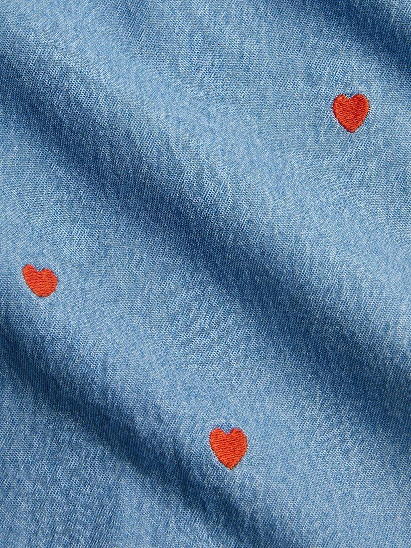 Product image 4 of 4, which shows Mini Rodini Kids' Mini Hearts Jeans, Blue, 18-36 months