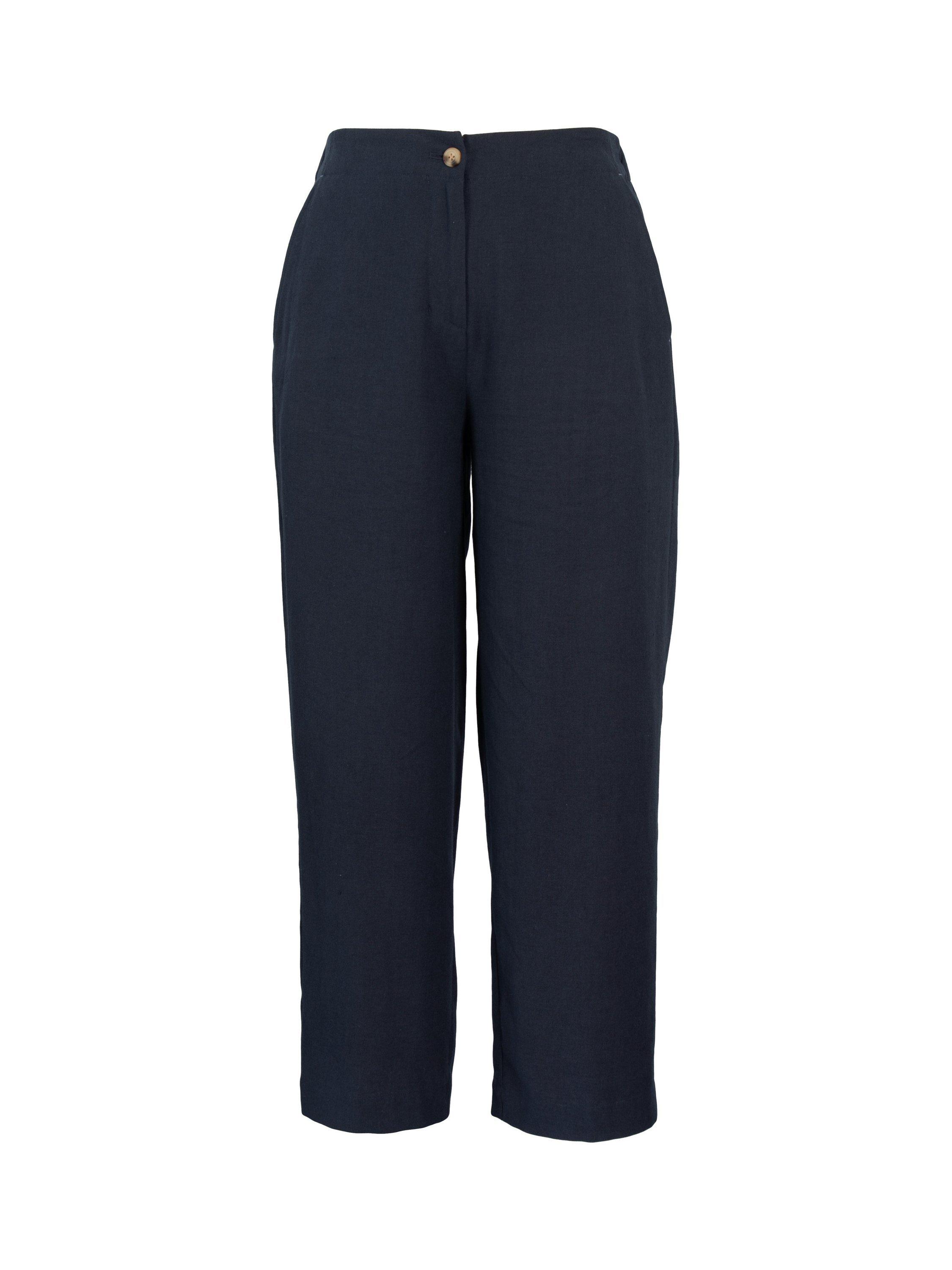 Product image 3 of 6, which shows Rohan Sera Linen Blend Crease-Resistant Wide Leg Trousers, Deep Navy, 8S